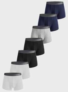 男士7入組織帶拼接平角內褲 - 彩色 - 查看 15