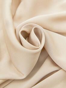 BizChic 素色側打結圍裹女士襯衫 - 卡其色 - 查看 5