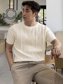 DAZY Hombres Top de punto unicolor