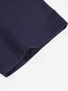 Manfinity Homme Camiseta de hombre de cuello redondo con gráfico de letras con corte holgado