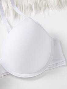 Women's Casual Plain Padded Bralette Bra Set Of 3 Multicolor Fabric Medium Stretch - Multicolor - View 4