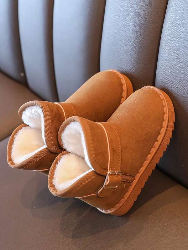 Botas de nieve para niños del 2025, antideslizantes y resistentes al agua con suela blanda y forro térmico acolchado. Nota: Corren un tamaño pequeño