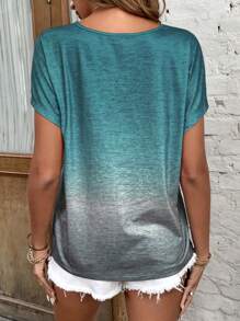 EMERY ROSE Heart Print Batwing Sleeve Tee