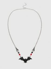 ROMWE Goth Collar con accesorio con diseño de cuenta murciélago - Negro - Ver 3