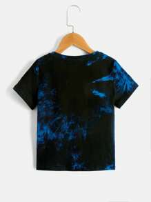SHEIN Young Boy Tie Dye & Expression Print Tee - Multicolor - View 2