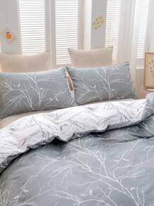 3pcs Lightweight Super Soft Microfiber Duvet Cover Set, Double-Sided Botanical Floral Printed Pattern - Soft Bedding Set, 3 Piece (1 Duvet Cover & 2 Pillow Shams), Suitable For Bedroom, Travel, Dorms (Boys & Girls)