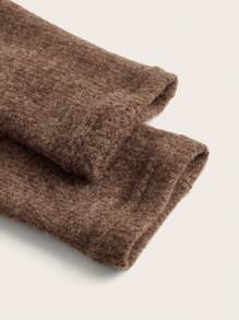 SHEIN ICON Asymmetrical Neck Crop Tee - Chocolate Brown - View 9