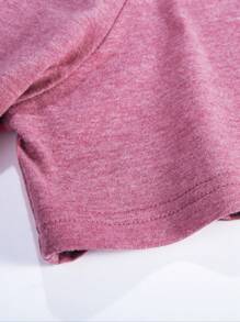 INAWLY Slogan Graphic Tee Be Real Not Perfect Graphic Tees Women Tops - Dusty Pink - View 6