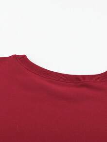 CILKOO 字母圖案落肩袖運動衫 - 紅色 - 查看 3