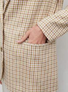 BizChic In kẻ sọc Cổ áo Chi tiết về Flap Áo vest - Nhiều màu - Xem 9