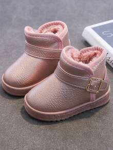 Botas De Nieve Con Correa Para Niños - Rosa - Ver 2
