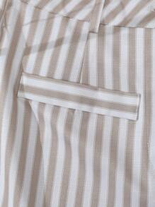 SHEIN Essnce In sọc Nút phía trước Quần short - Nhiều màu - Xem 5