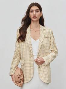 BizChic In kẻ sọc Cổ áo Chi tiết về Flap Áo vest - Nhiều màu - Xem 8