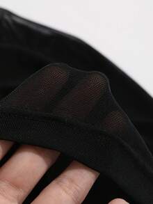 DAZY Mặt trước xoắn Lưới Áo - màu đen - Xem 4