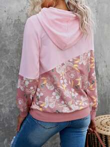 CILKOO 印花抽繩連帽衫 - 粉色 - 查看 2