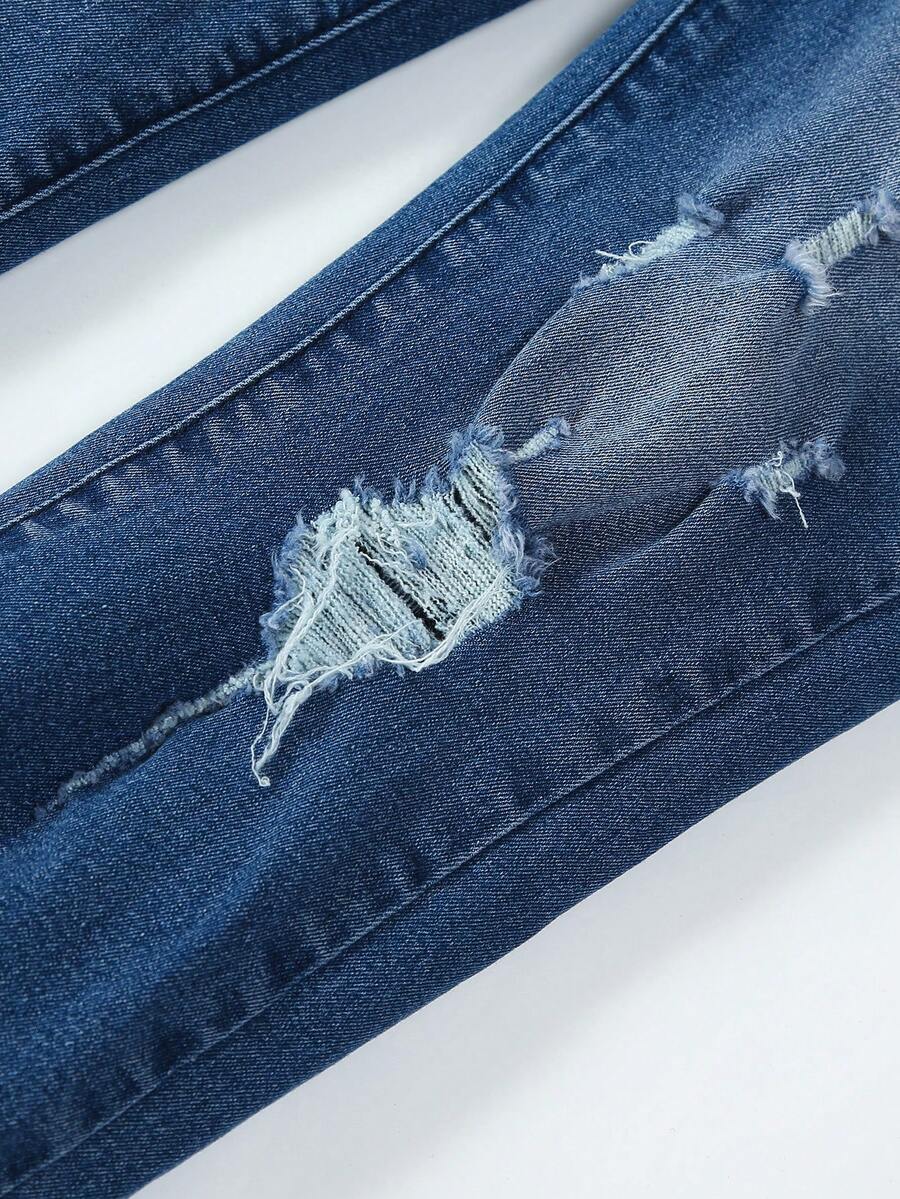 Tween Boy Ripped Cat Whisker Jeans SHEIN USA