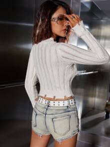 SHEIN Unity 小高領短款毛衣