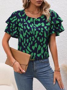 EMERY ROSE Blusa con estampado de manga mariposa