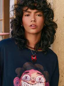 GAWX 1 Miếng Thời trang Sắt Đồ họa Hình Vòng cổ mặt dây chuyền Đối với phụ nữ Để Trang Trí Hàng Ngày - Nhiều màu - Xem 5