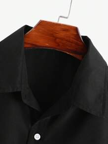 Manfinity Homme 男士字母圖案落肩袖襯衫 - 黑色 - 查看 5