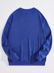 GOLDENLINE Guys Halloween Print Sweatshirt - Royal Blue - View 2