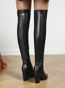 Stivali alla caviglia casual e alla moda da donna per autunno e inverno, sexy - nero - Visualizzare 3