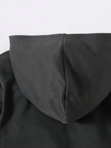 SHEIN Jeune Garçon Sweat-shirt Loisirs Mignon Ample Unicolore Avec Imprimé Excavatrice Pour Style De Rue , Automne/Hiver
