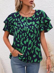EMERY ROSE Blusa con estampado de manga mariposa