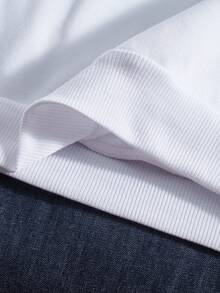 Men Plus Letter Graphic Thermal Lined Sweatshirt - White - View 5