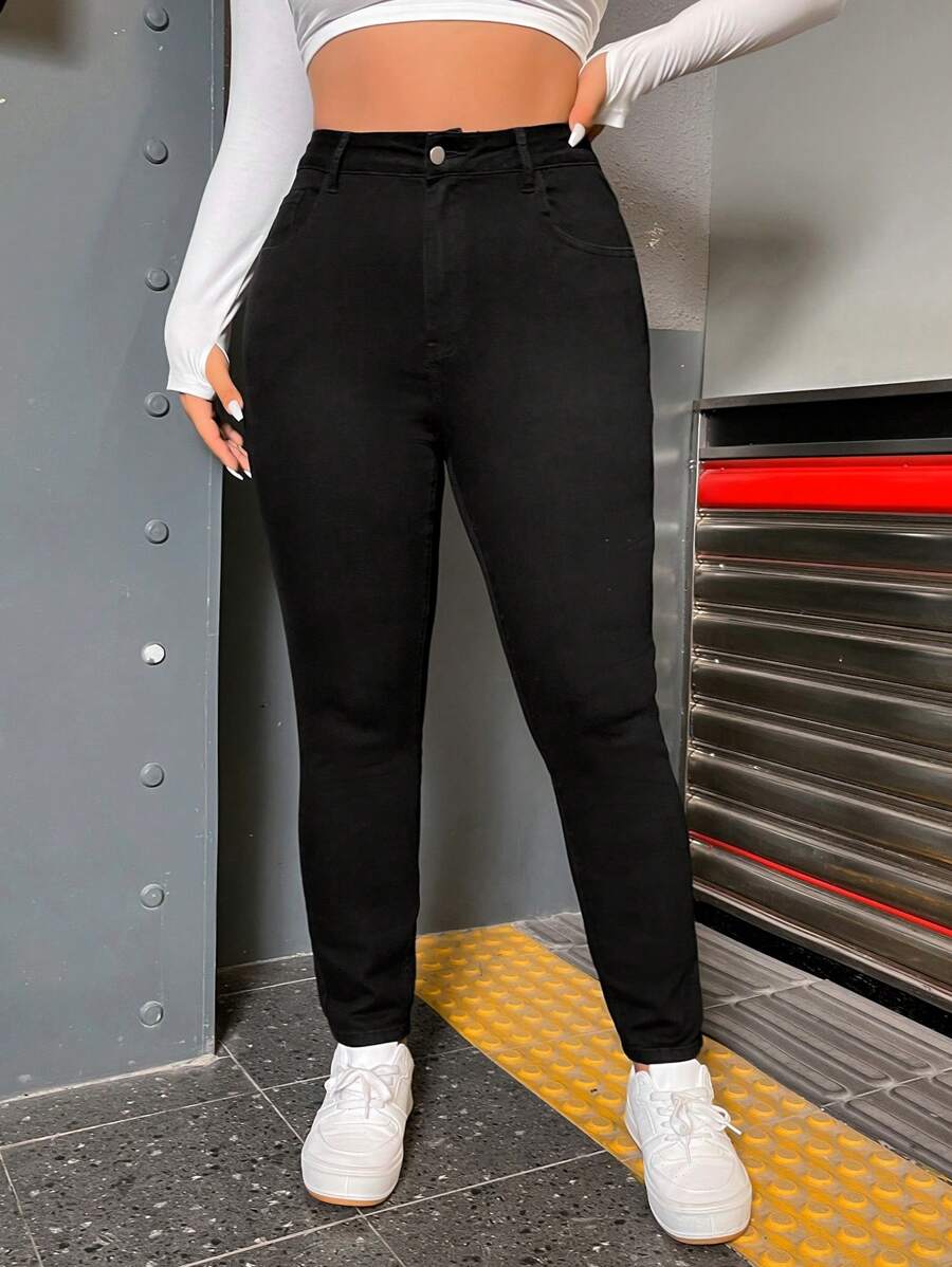 SHEIN ICON Plus High Waist Skinny Jeans