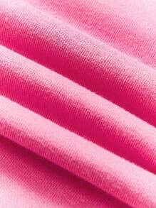 Cozy Pixies Bebezinha Gráfica Letra Moletom - Rosa chiclete - Visão 3