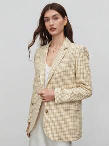 BizChic In kẻ sọc Cổ áo Chi tiết về Flap Áo vest - Nhiều màu - Xem 4