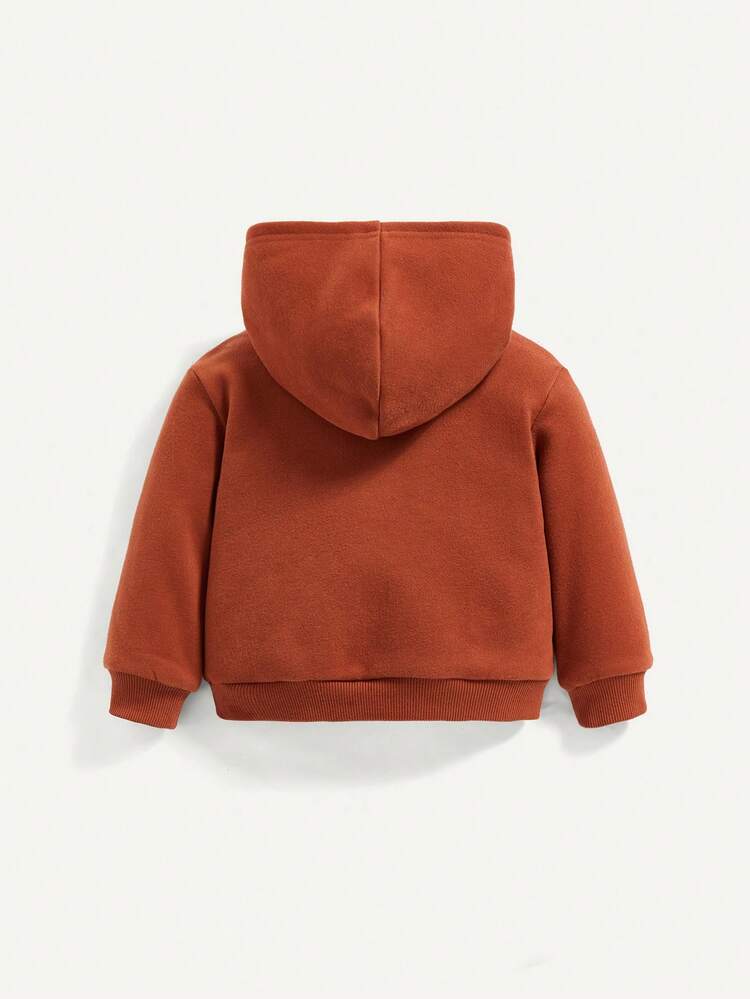 Baby Boy Solid Color Hooded Sweatshirt & Jogger Pants Set