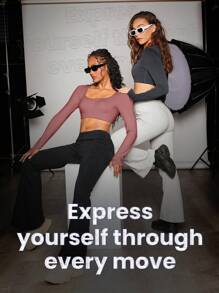 GLOWMODE French Terry Comfortable Flared Pants - Black - View 5