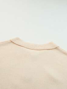 CILKOO Polo領插肩袖毛衣洋裝 - 杏色 - 查看 7