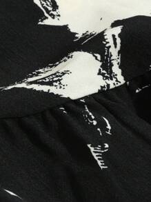 DAZY Allover Floral Print Night Dress - Black - View 7