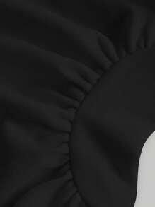 SHEIN MOD Vestido de tirantes unicolor fruncido - Negro - Ver 4