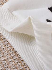 SHEIN 女童图案圆领卫衣，姐妹装（2 件分开出售） - 白色 - 查看 4