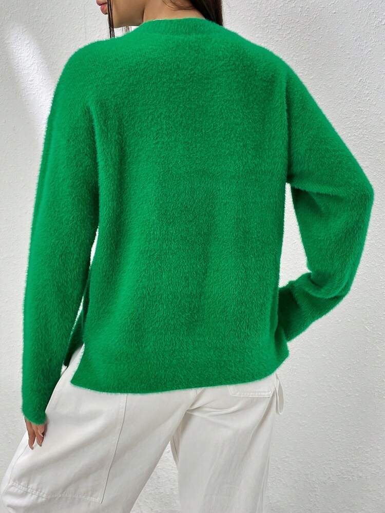 Solid Drop Shoulder Sweater