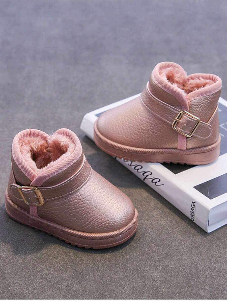 Botas De Nieve Con Correa Para Niños - Rosa - Ver 1