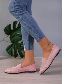 Women's Fashionable Flat Shoes For Commuting - Pink - View 3