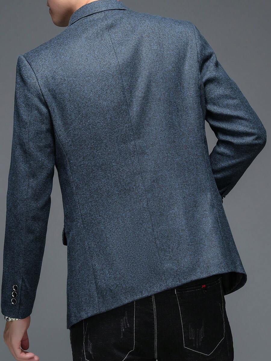 情人節男士翻領口袋扣細節前扣單排西裝外套