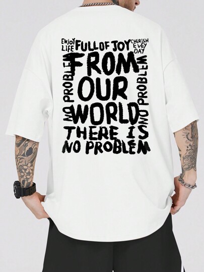 Street Life Hombres Camiseta con estampado de slogan