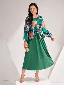 Mulvari Talla grande Vestido con estampado de dibujo - Multicolor - Ver 3