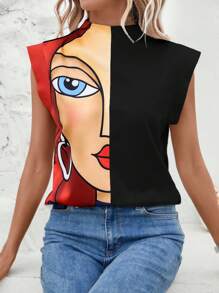 SHEIN Clasi 圖形高領tee圖形t恤 - 彩色 - 查看 5