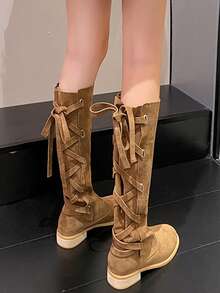 Botas Exteriores Para Mujer De Moda Y Cómodas - Marrón - Ver 2