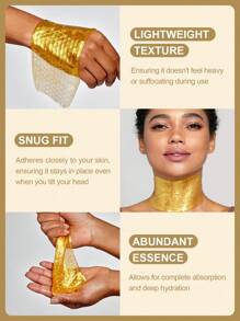 Slow Sunday Collagen Neck Mask, Tightens And Firms, Reduces Neck Wrinkles,K Beauty, For Valentine's Day, Valentines Gift, Valentines Day Gift, Ideal For Party - Golden - View 3