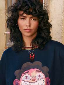 GAWX 1 Miếng Thời trang Sắt Đồ họa Hình Vòng cổ mặt dây chuyền Đối với phụ nữ Để Trang Trí Hàng Ngày - Nhiều màu - Xem 3