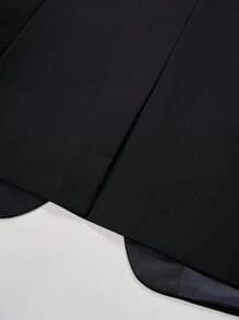 Manfinity Mode Men 1pc Lapel Neck Single Button Blazer & 1pc Suit Pants, Old Money Style - Black - View 5