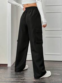 SHEIN EZwear Flap Pocket Side Cargo Pants